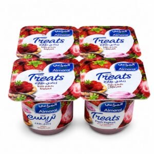 Treatsزبادي طازج بقطع الفراولة *4