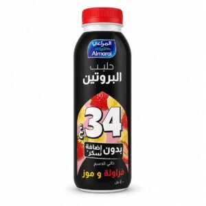 حليب البروتين بنكهة الفراولة والموز بدون سكر (المراعي)400مل